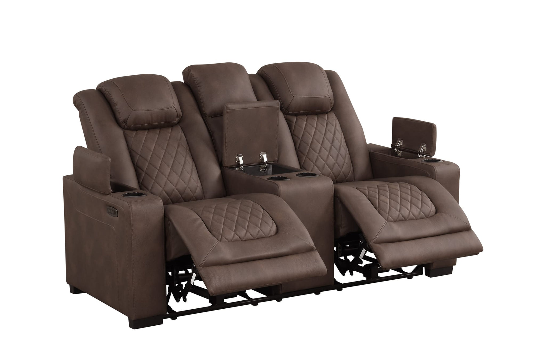 Rima Brown Air Leather Reclining 3-Piece Living Room Set view 7