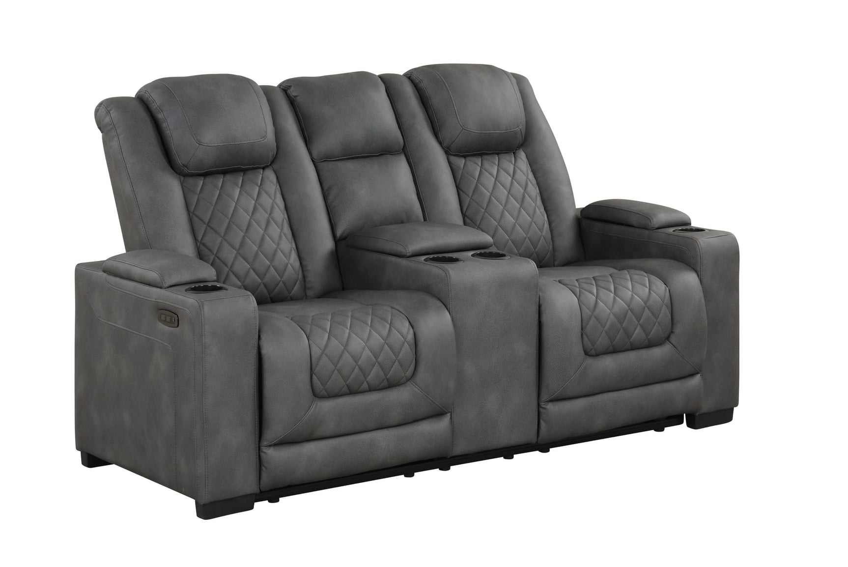 Rima Dark Grey Air Leather Reclining 3-Piece Living Room Set view 7