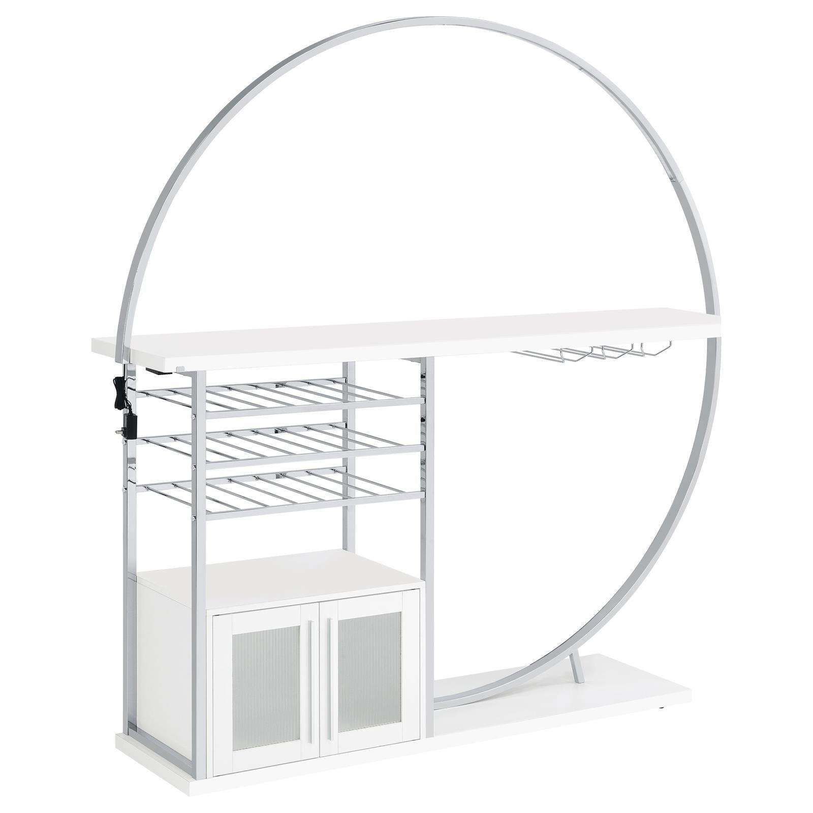Risley bar open doors showing shelves and compartments