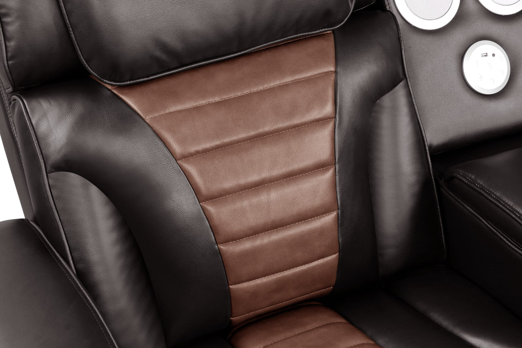 Robin Brown Air Leather Power Reclining Sectional with Bluetooth and USB view 3