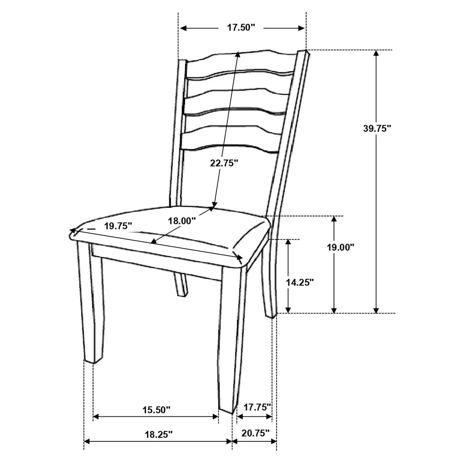 Ronnie Ladder Back Padded Seat Dining Side Chair in Khaki and Rustic Cream