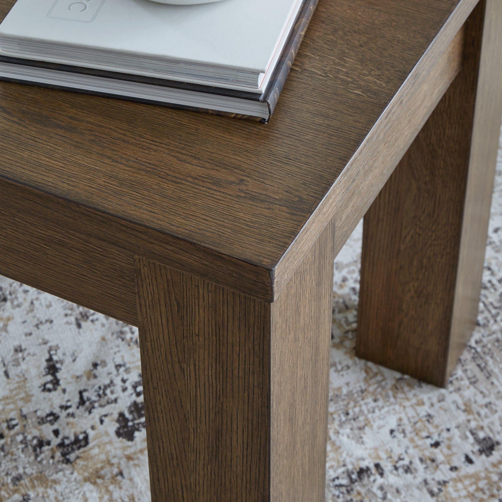 Rosswain End Table showing square architectural silhouette