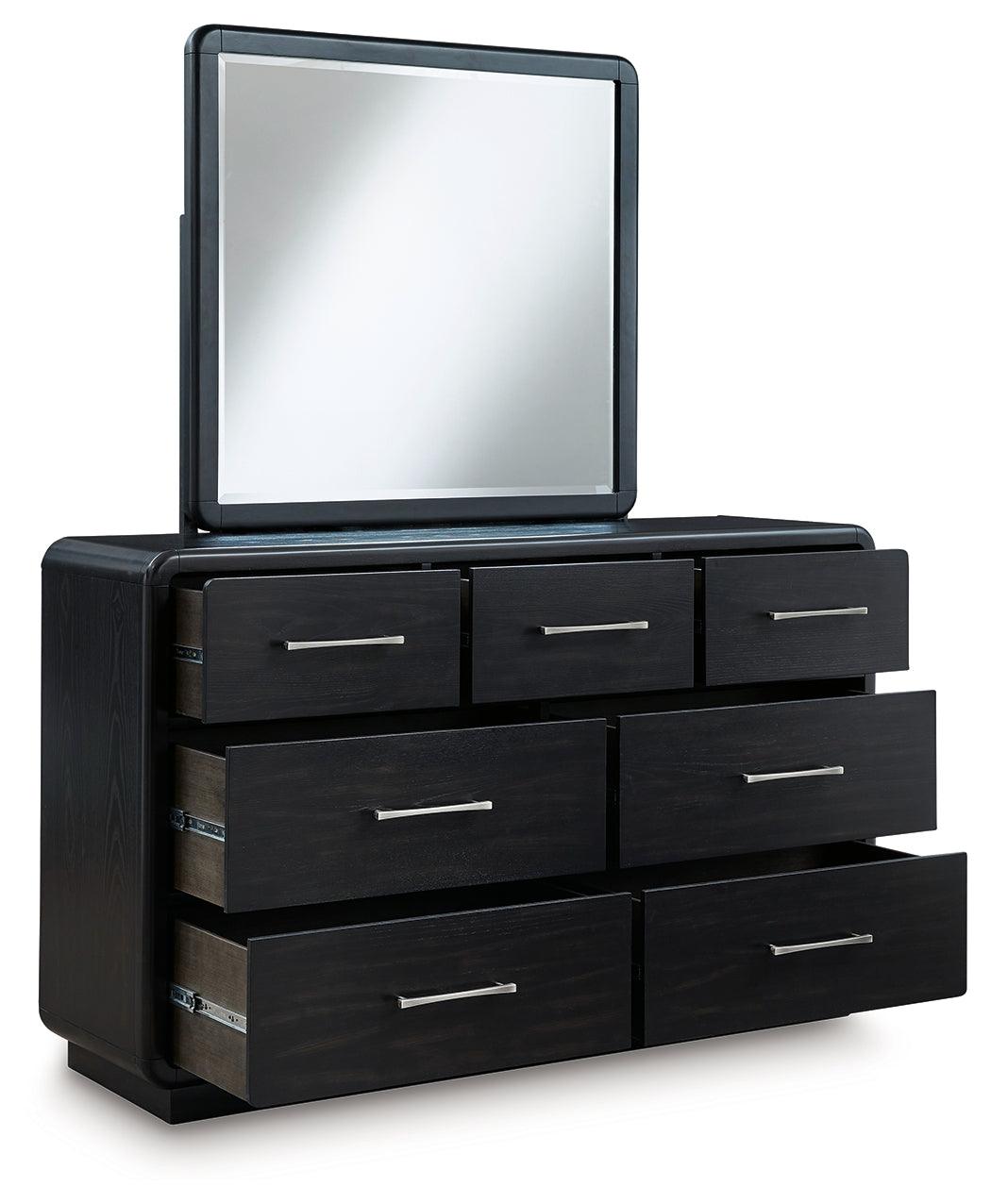 Rowanbeck Black Dresser drawers open