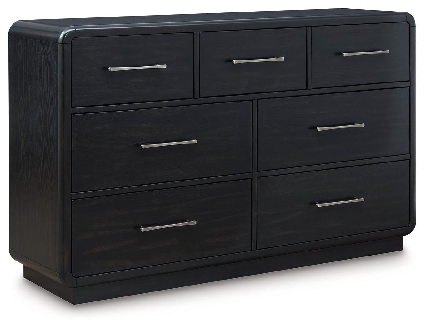 Rowanbeck Black Dresser showing drawer details