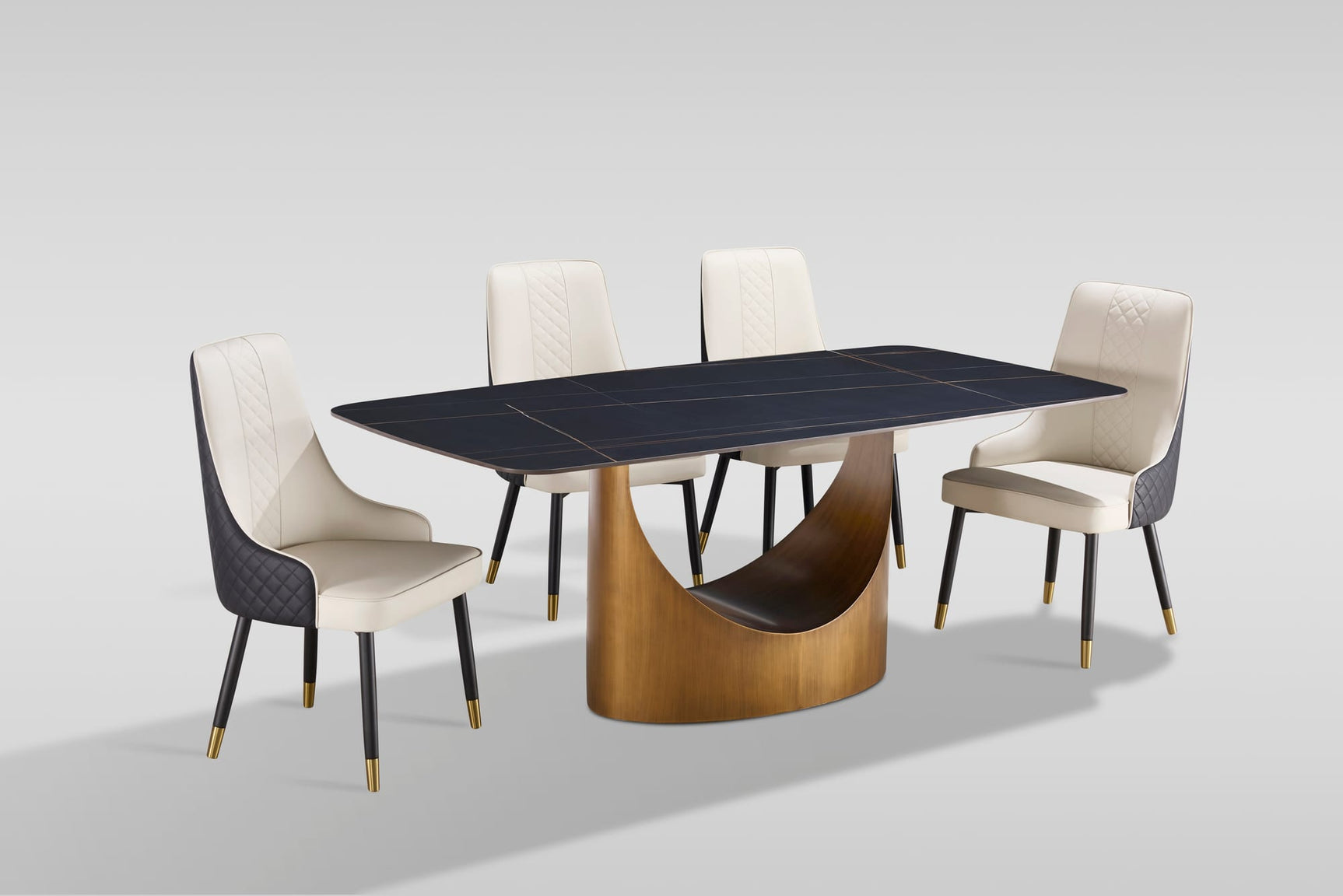 Roxy Black and Bronze 5 or 7-Piece Dining Set with Sintered Stone Table and Toni Chairs view 2