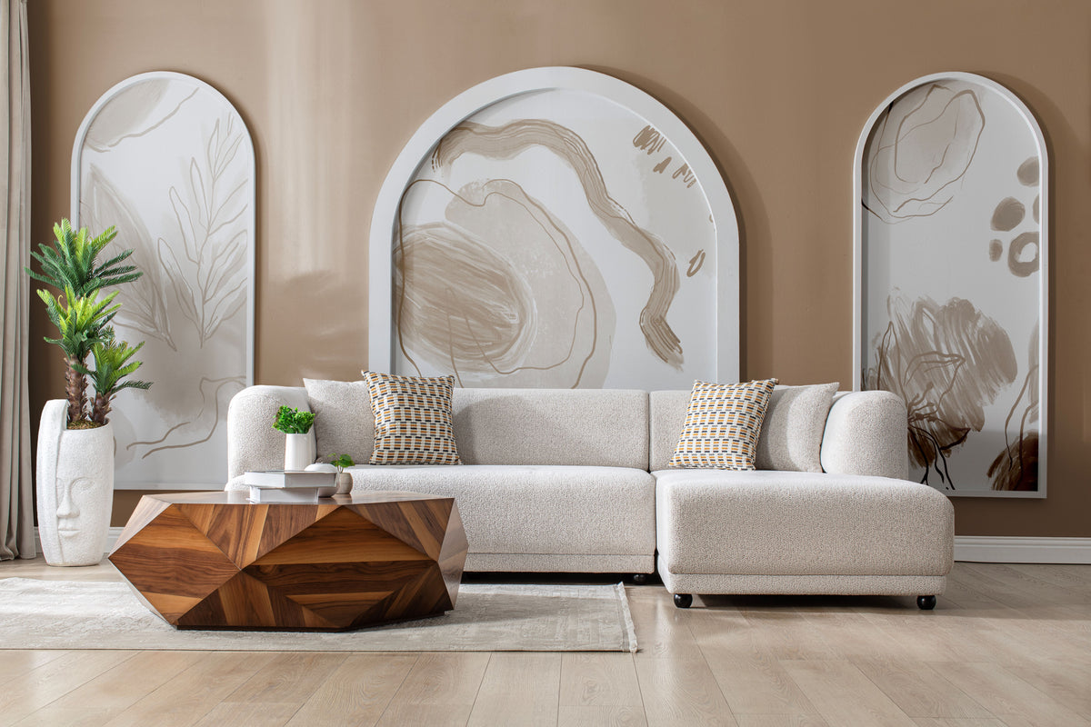 side view of Jenna Ivory 2-Piece Raf Sectional sectional sofa