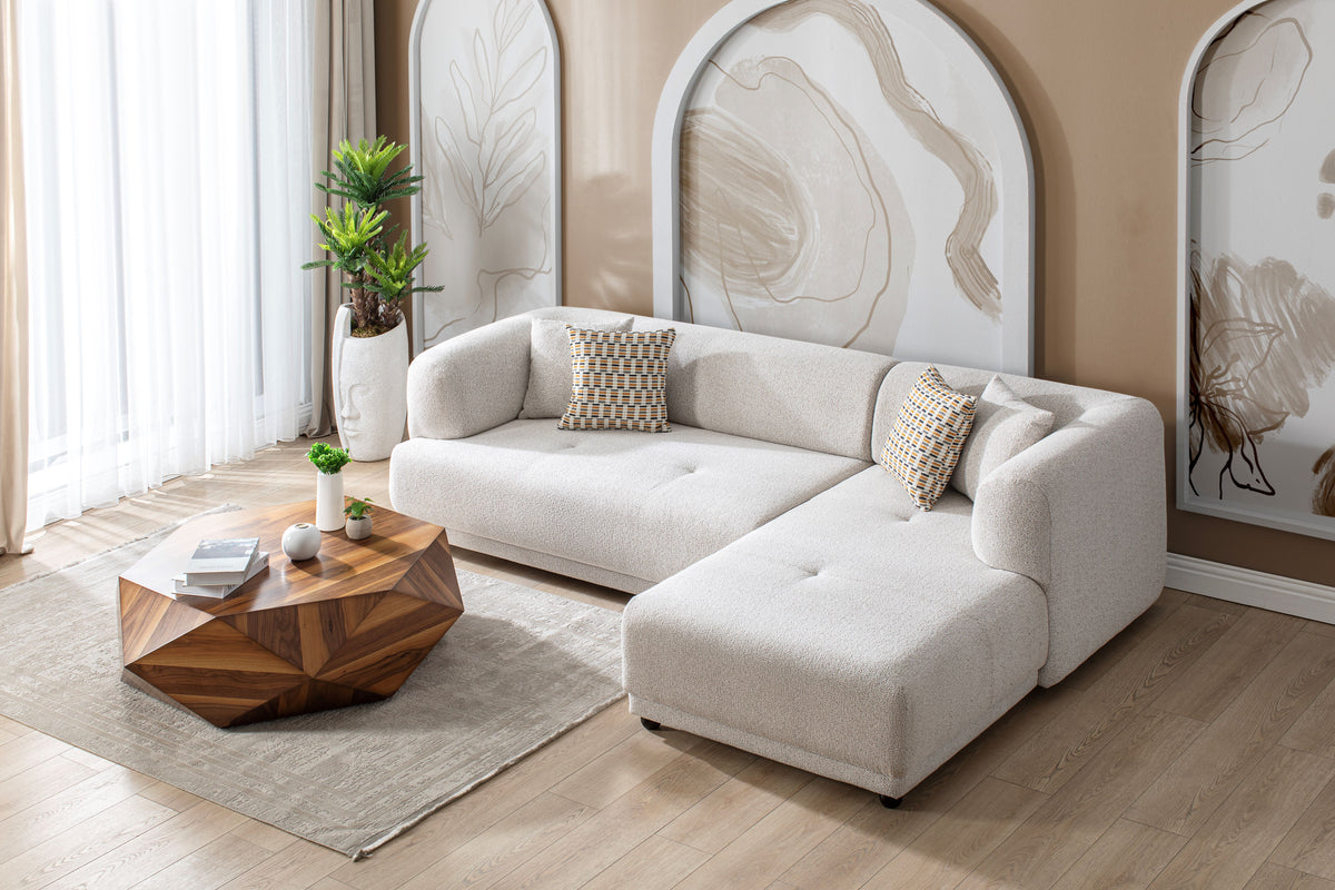 detail view of Jenna Ivory 2-Piece Raf Sectional sectional sofa