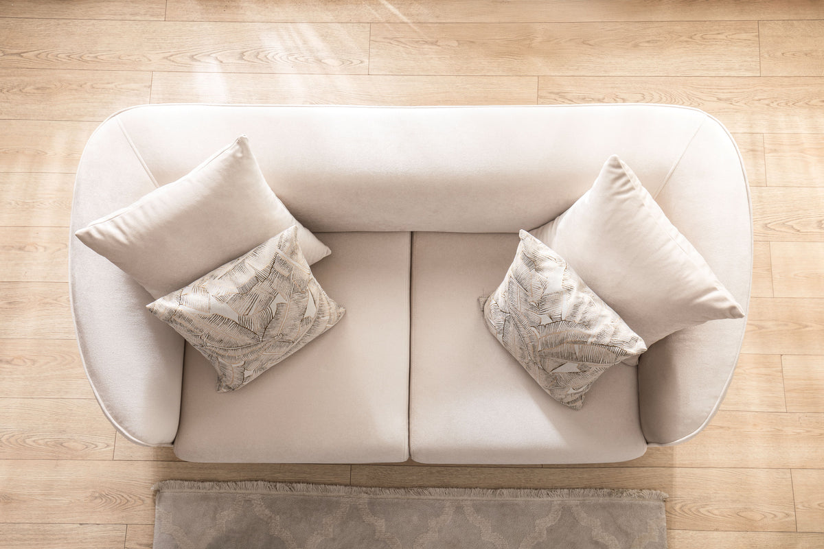 Close-up of Loveseat stitching and fabric texture