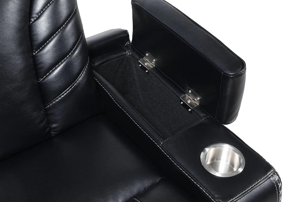 Top view of recliner footrest extended