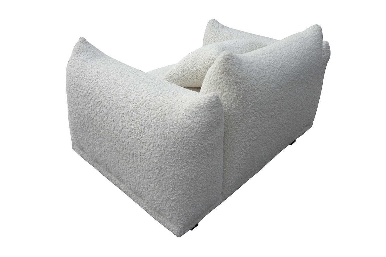 Homey White sofa and chair set front angle