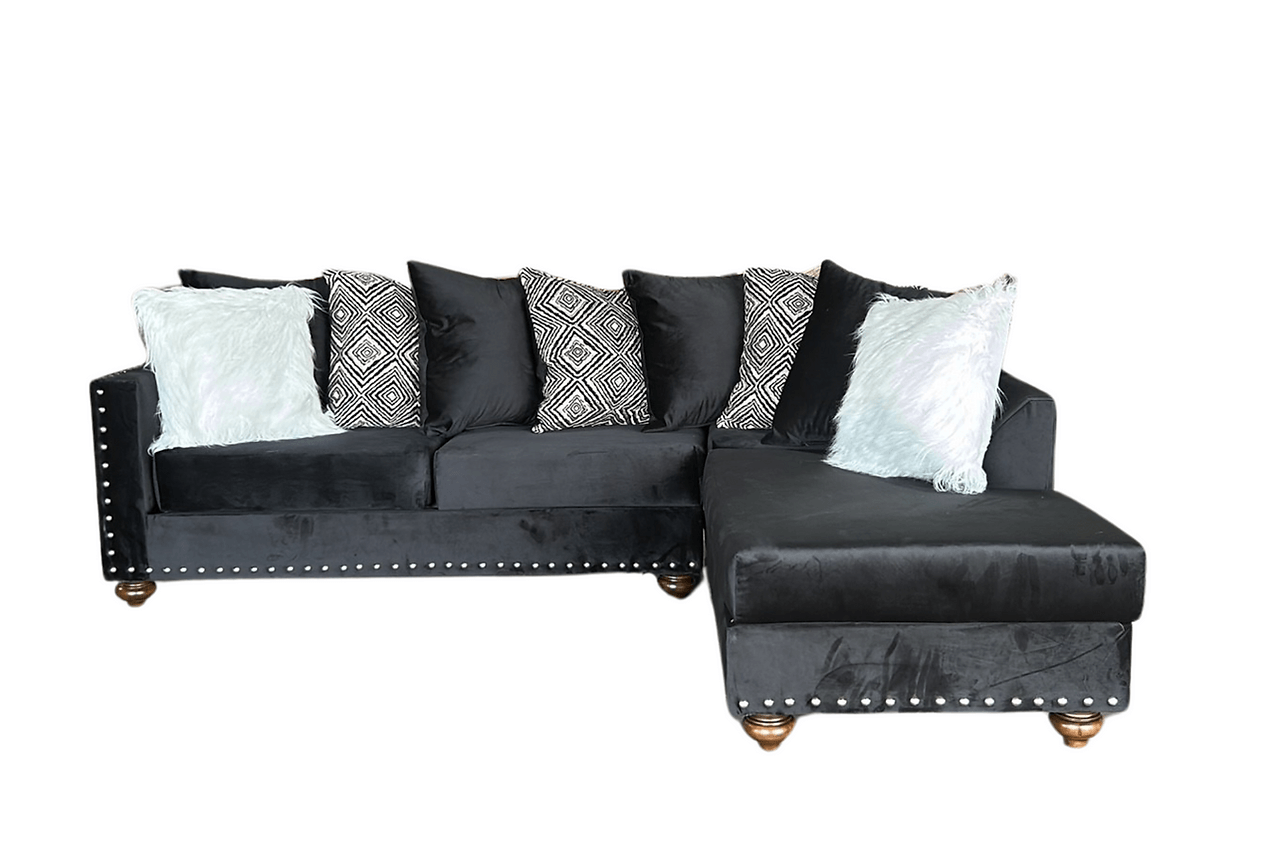 Rivero Black Sectional sectional sofa fabric detail
