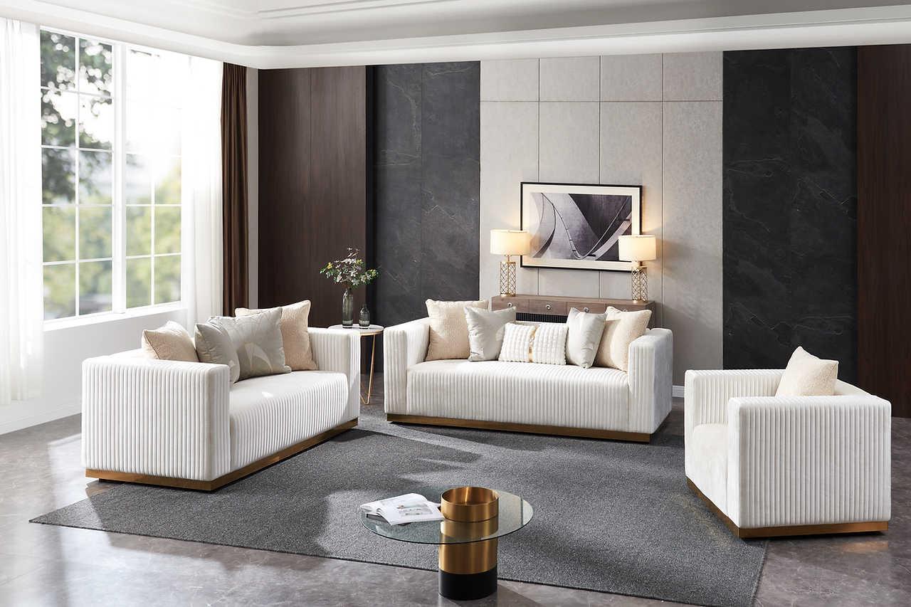Alisha Ivory floral accent chair, front left view