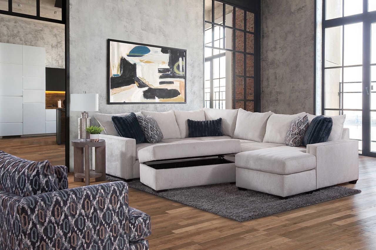 Willett Stone sectional sofa side view