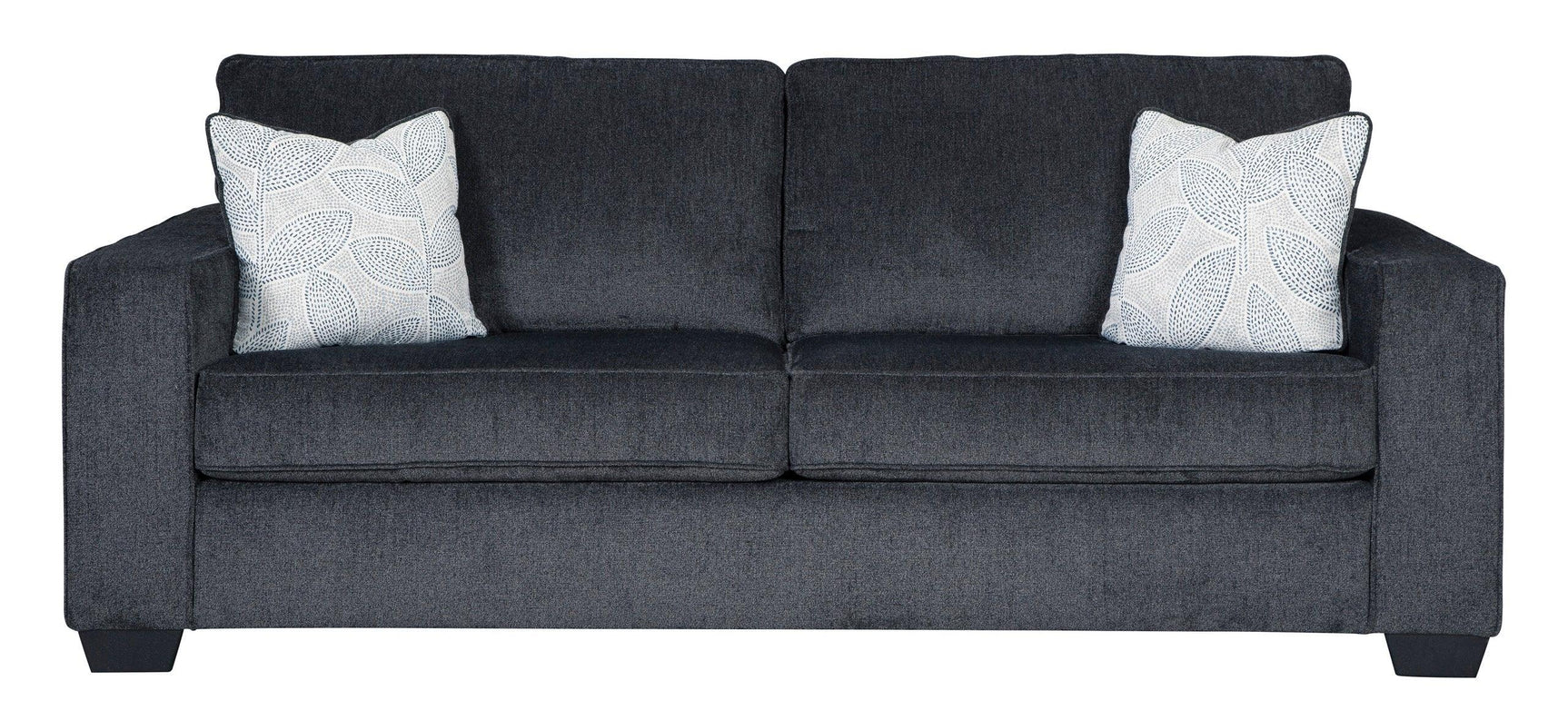 Ashley Slate Fabric Upholstered Living Room Set angled front view