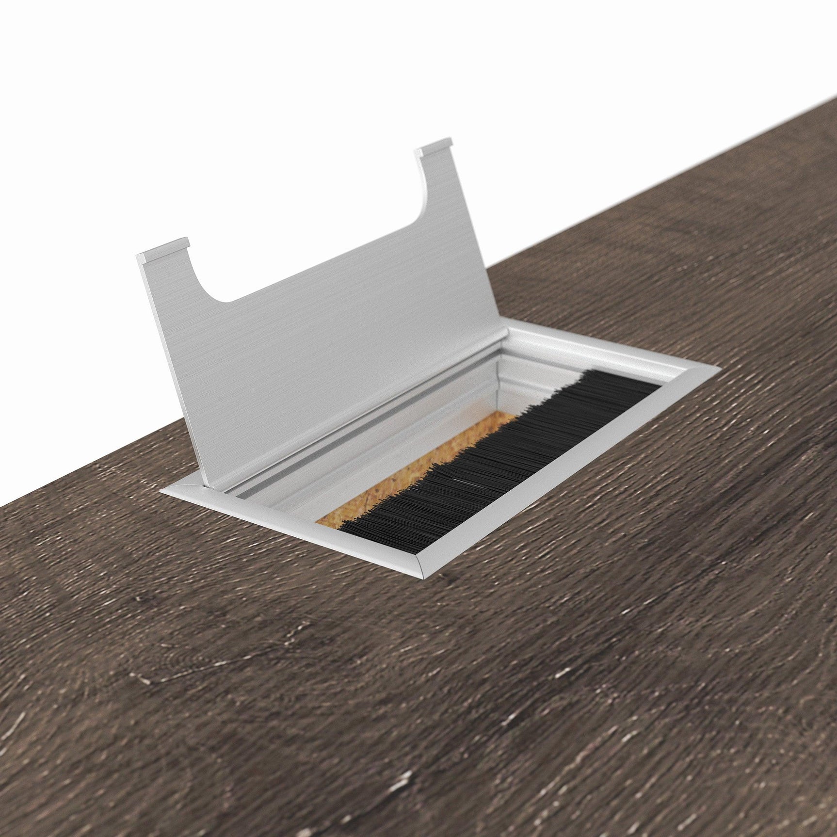 Arlenbry Small Desk side view with compact design and cord management