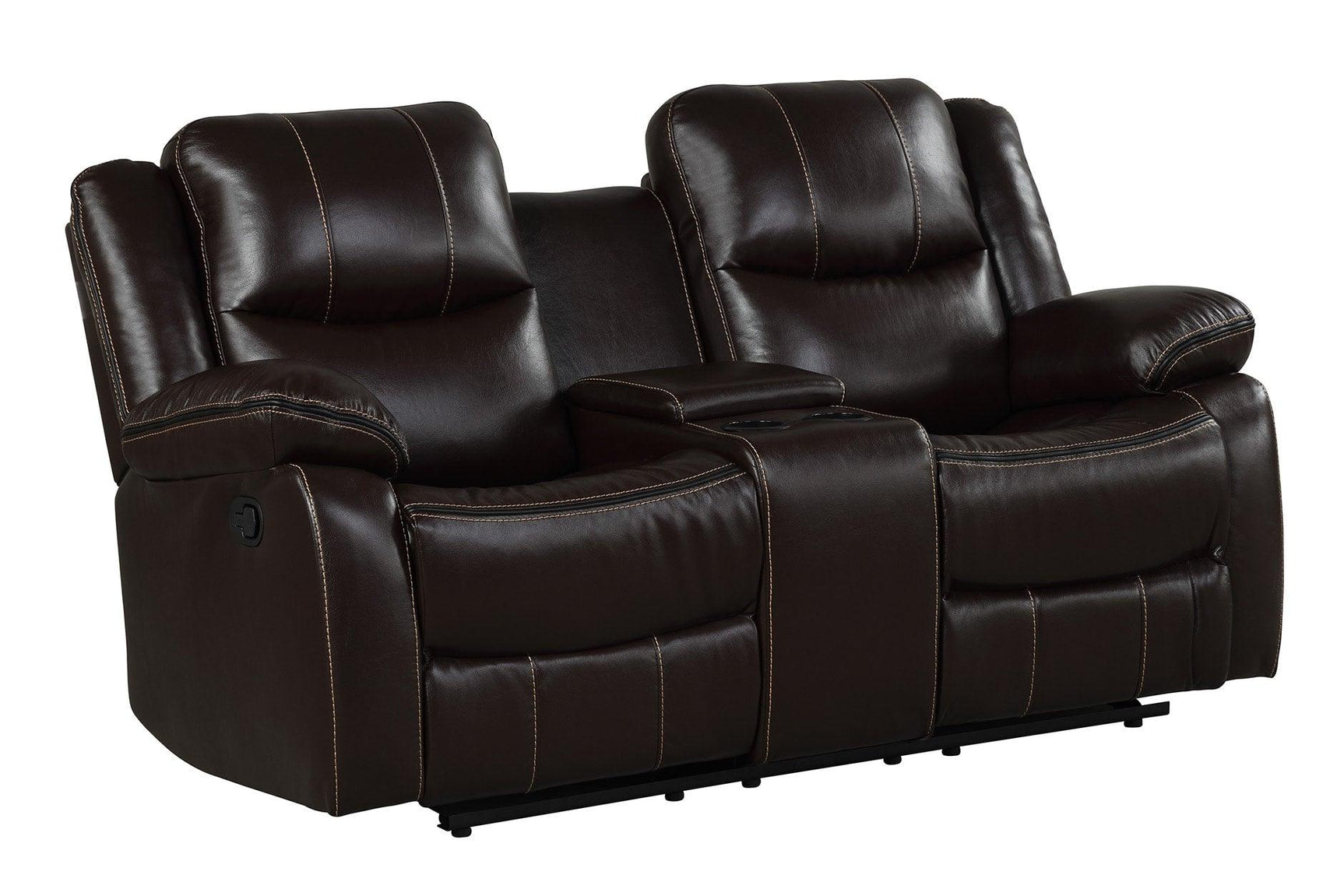 Carter Brown brown gel leather glider chair reclined