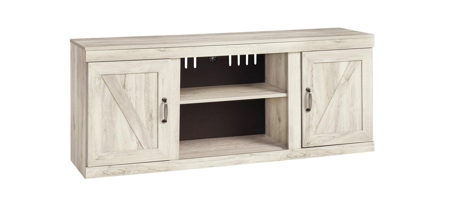EW0331-268 TV stand storage cabinet detail in whitewash finish