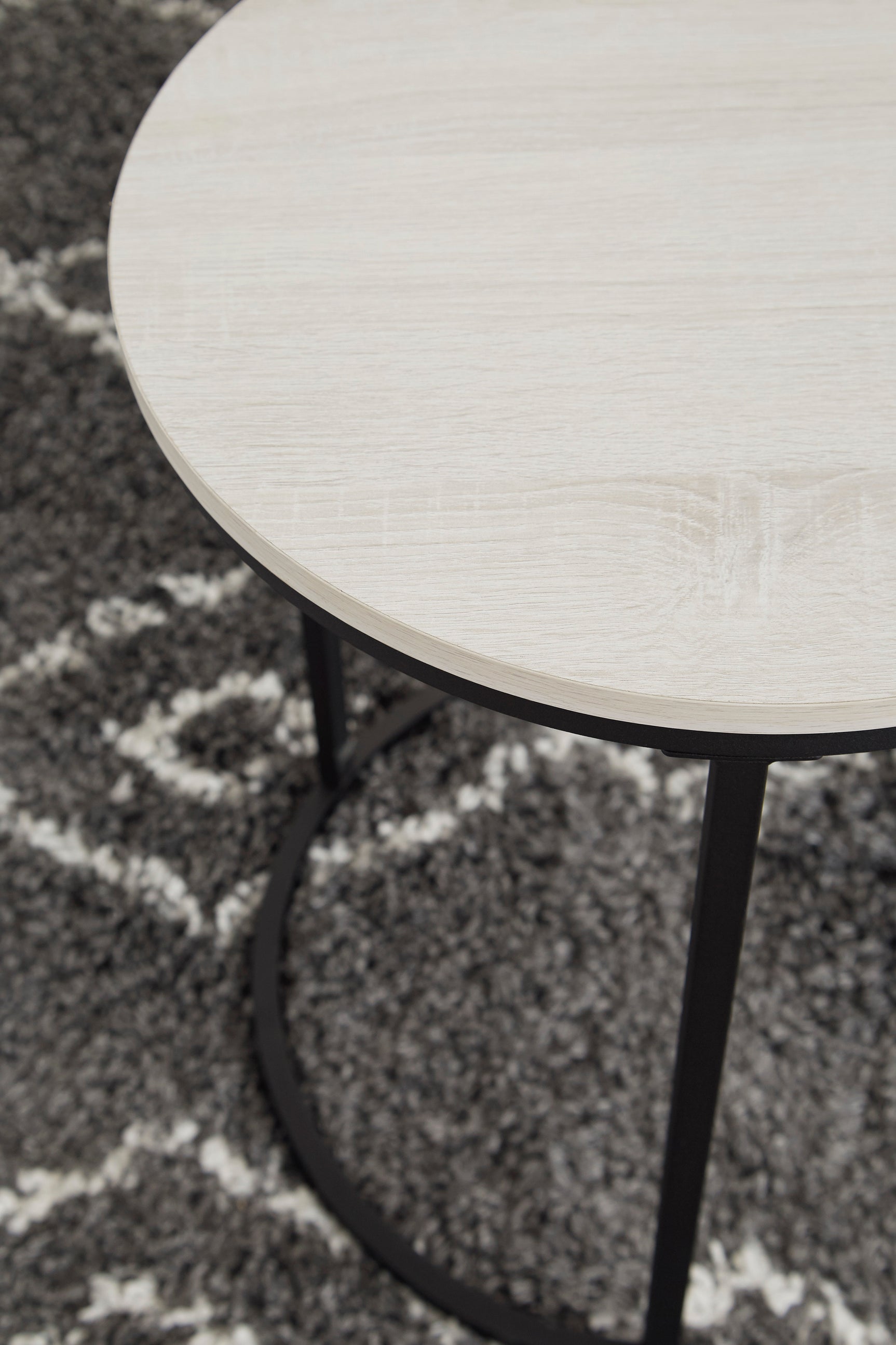 Small table top view showing white finish