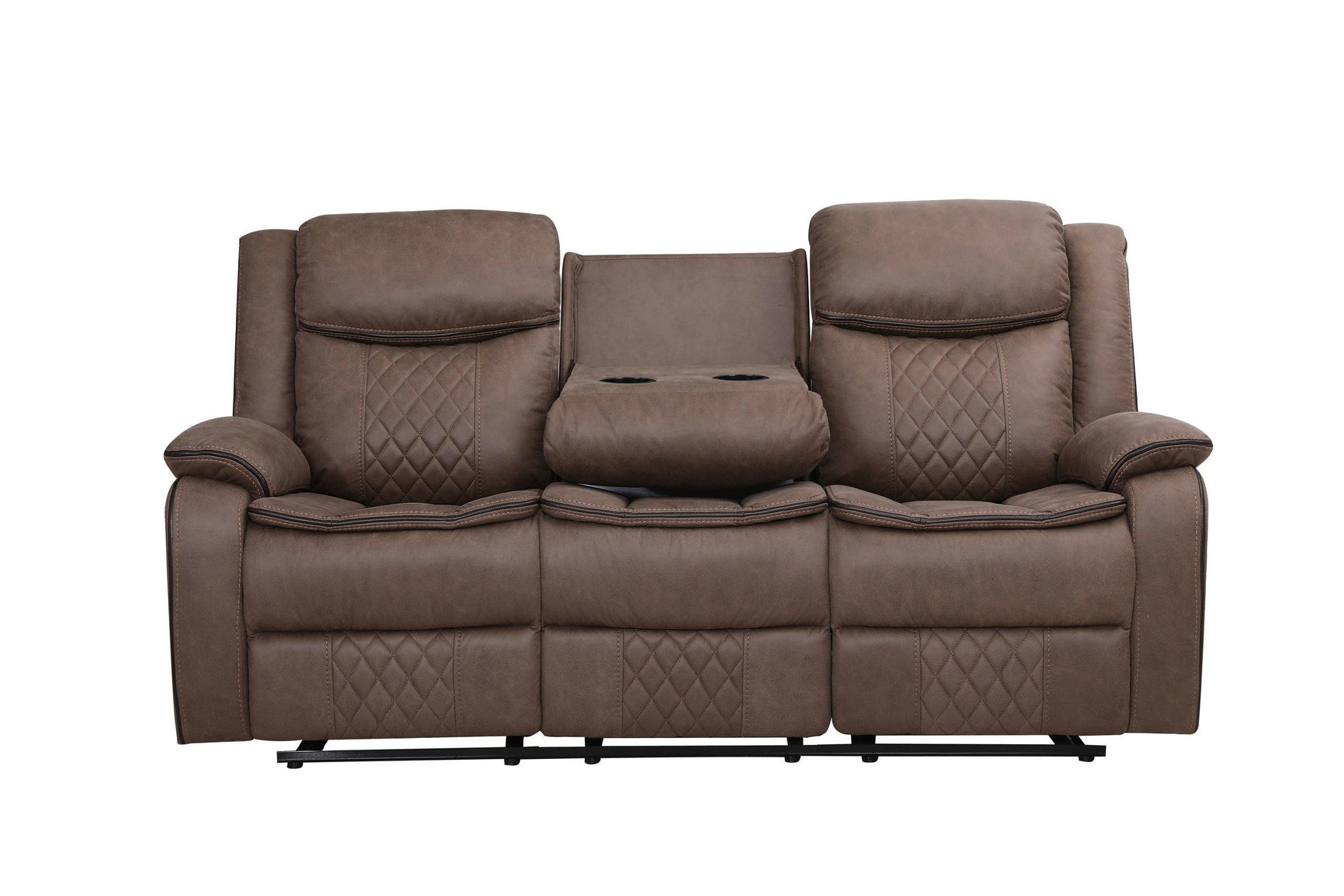 Weston Brown Palomino reclining loveseat with console