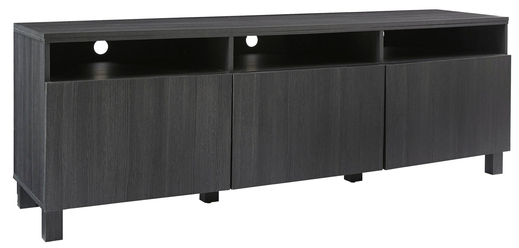 Black W215-66 TV stand side angle
