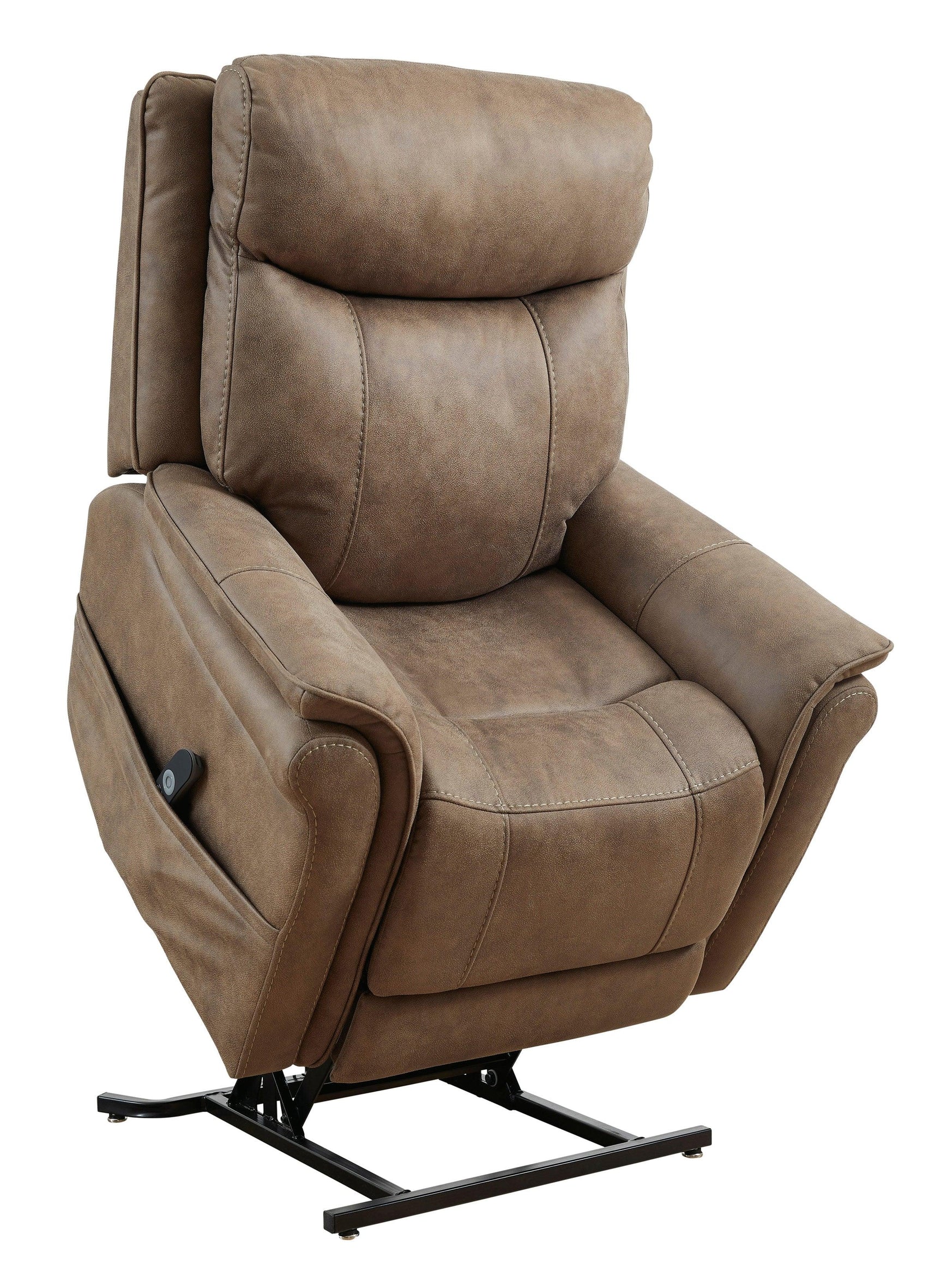 Ashley Lorreze Driftwood Faux Leather Armchair Contemporary Modern Power Lift Recliner (Heat/massage) - Ella Furniture