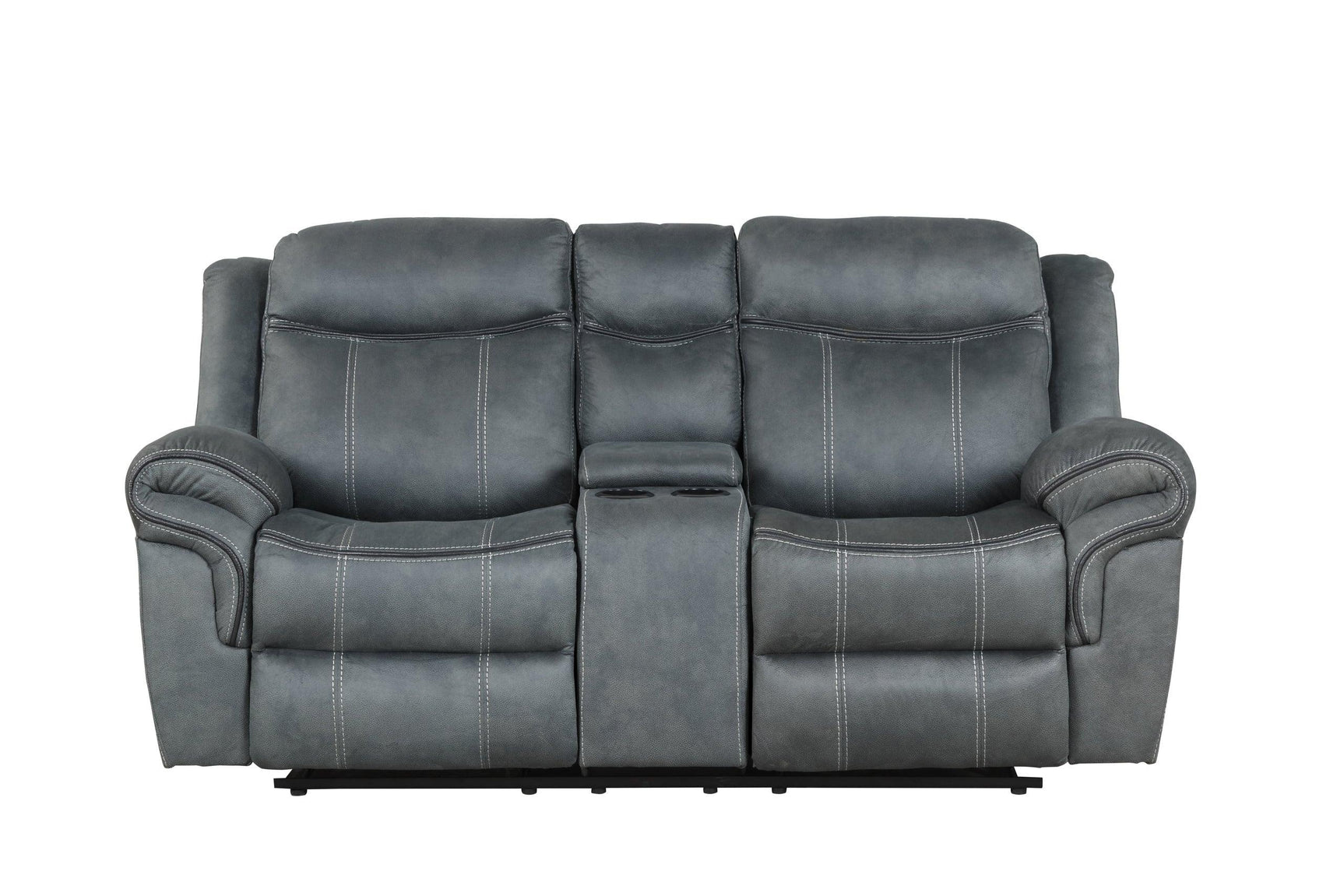 Andres Grey reclining chair in grey faux leather with modern style