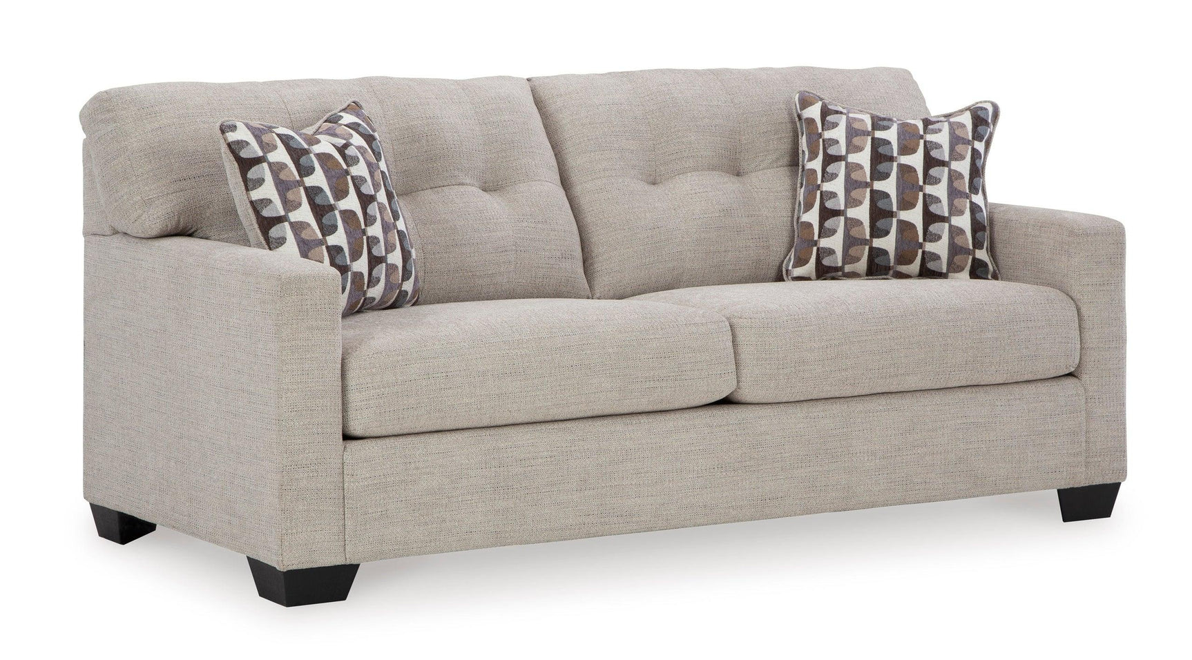 Pebble full sofa sleeper opened showing full-sized sleeping surface