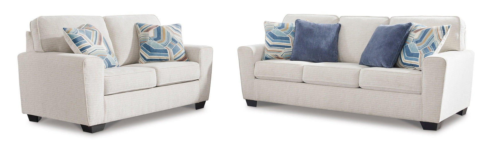 Ashley Snow Fabric Upholstered Loveseat side view