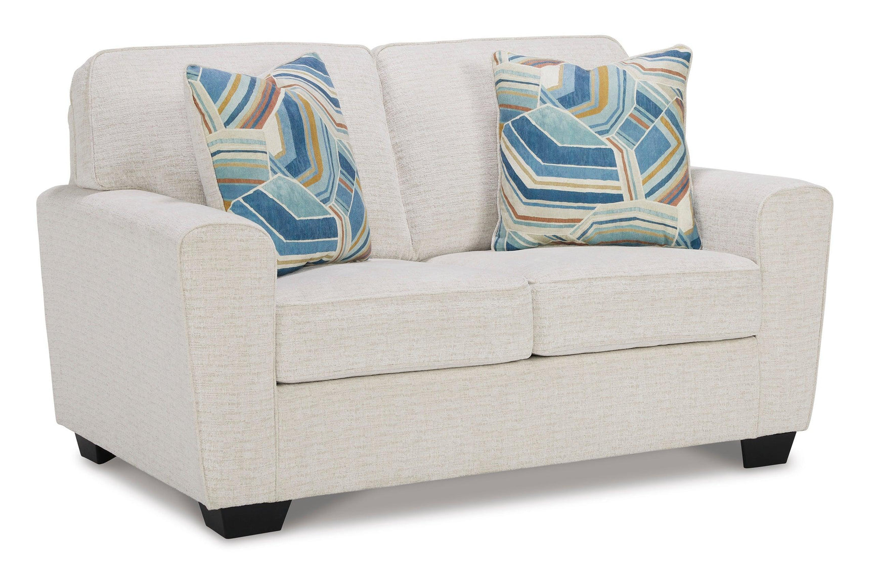 Ashley Snow Fabric Upholstered Sofa and Loveseat front view