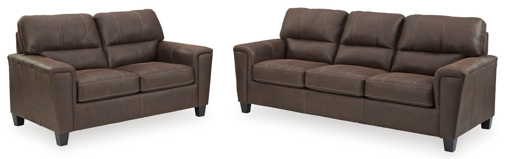 Ashley 940-03 chestnut sofa and loveseat set side view