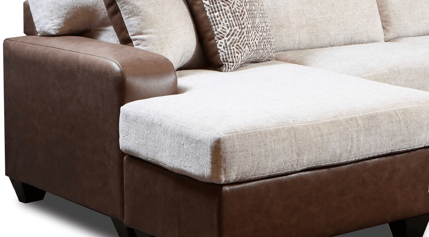 Kix Hickory Cream sectional sofa side view with chaise