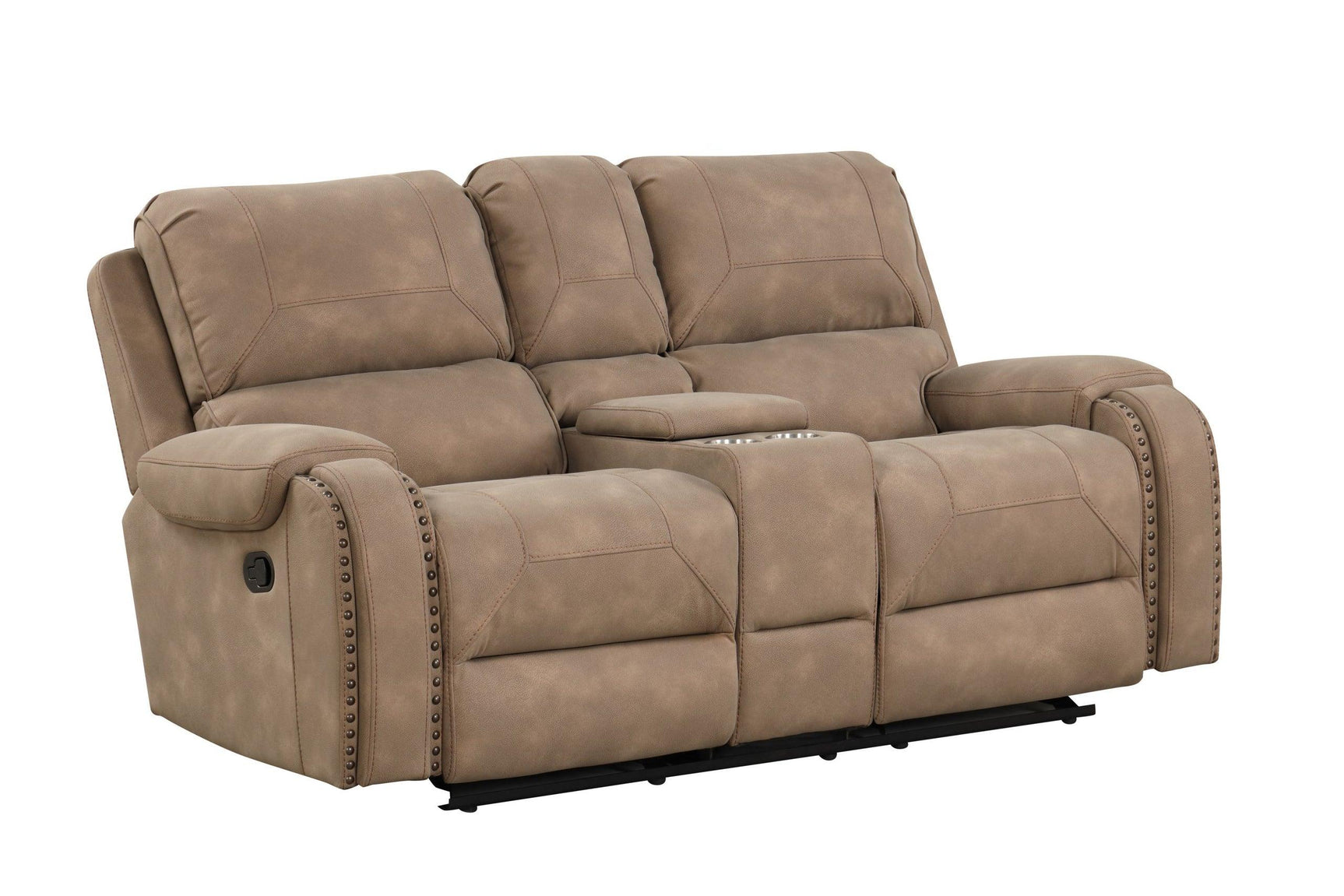 Rocker Swivel Recliner angled view in stone color