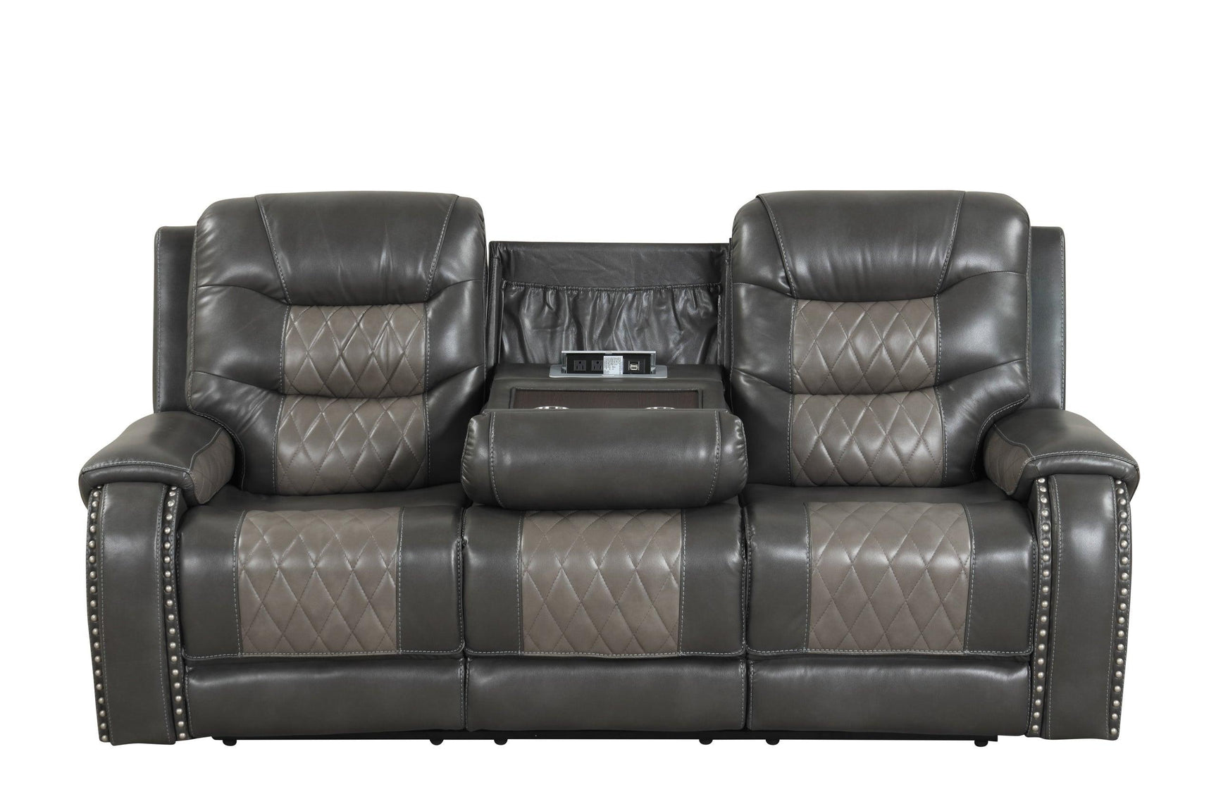 Ashley1003 Oversized 3-Piece Reclining Loveseat with Storage Console and Power Box
