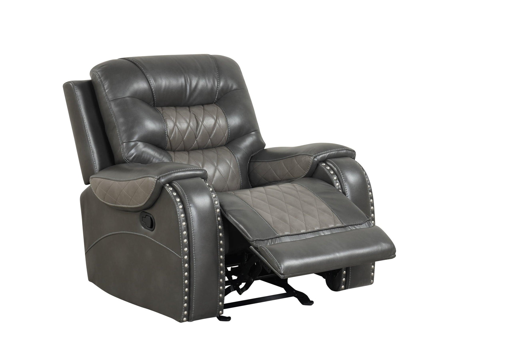 Ashley1003 Oversized Reclining Set side view showcasing leather gel upholstery