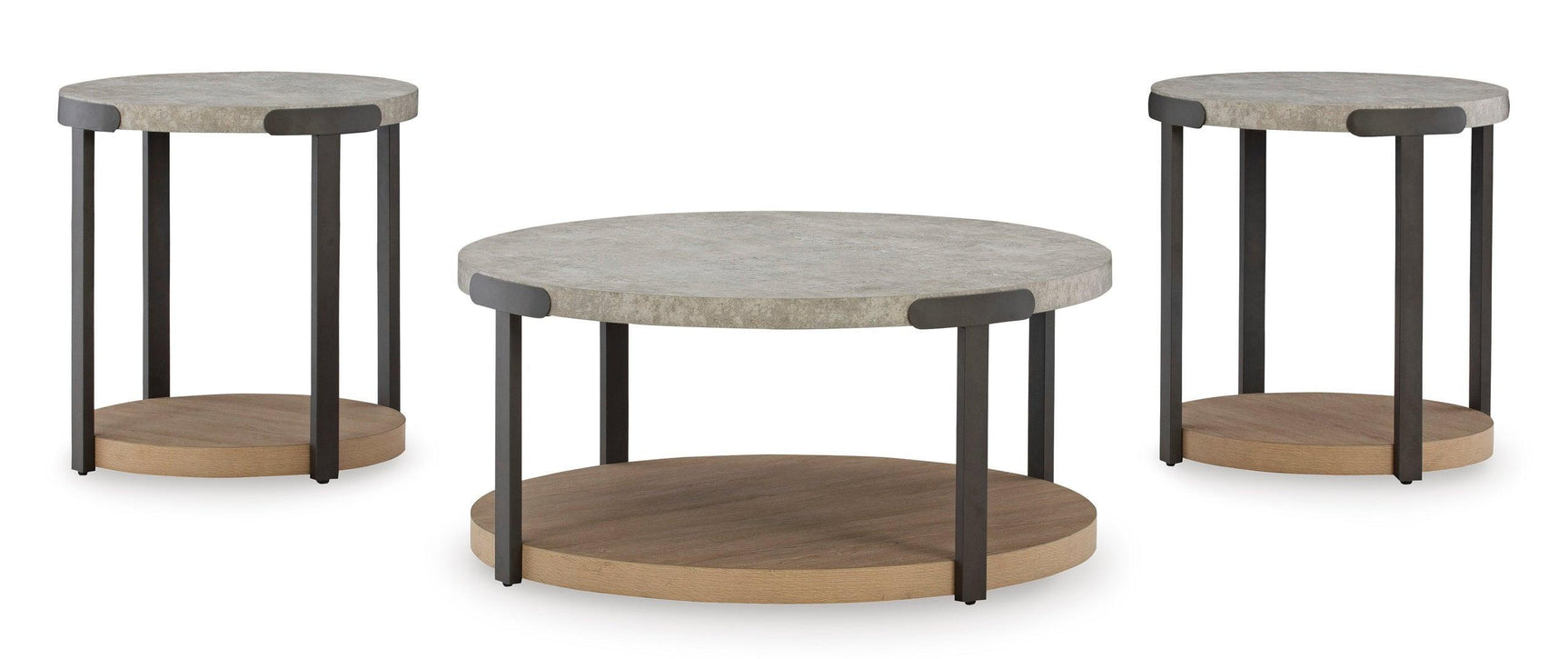 Darthurst Occasional Table Set light brown finish side view