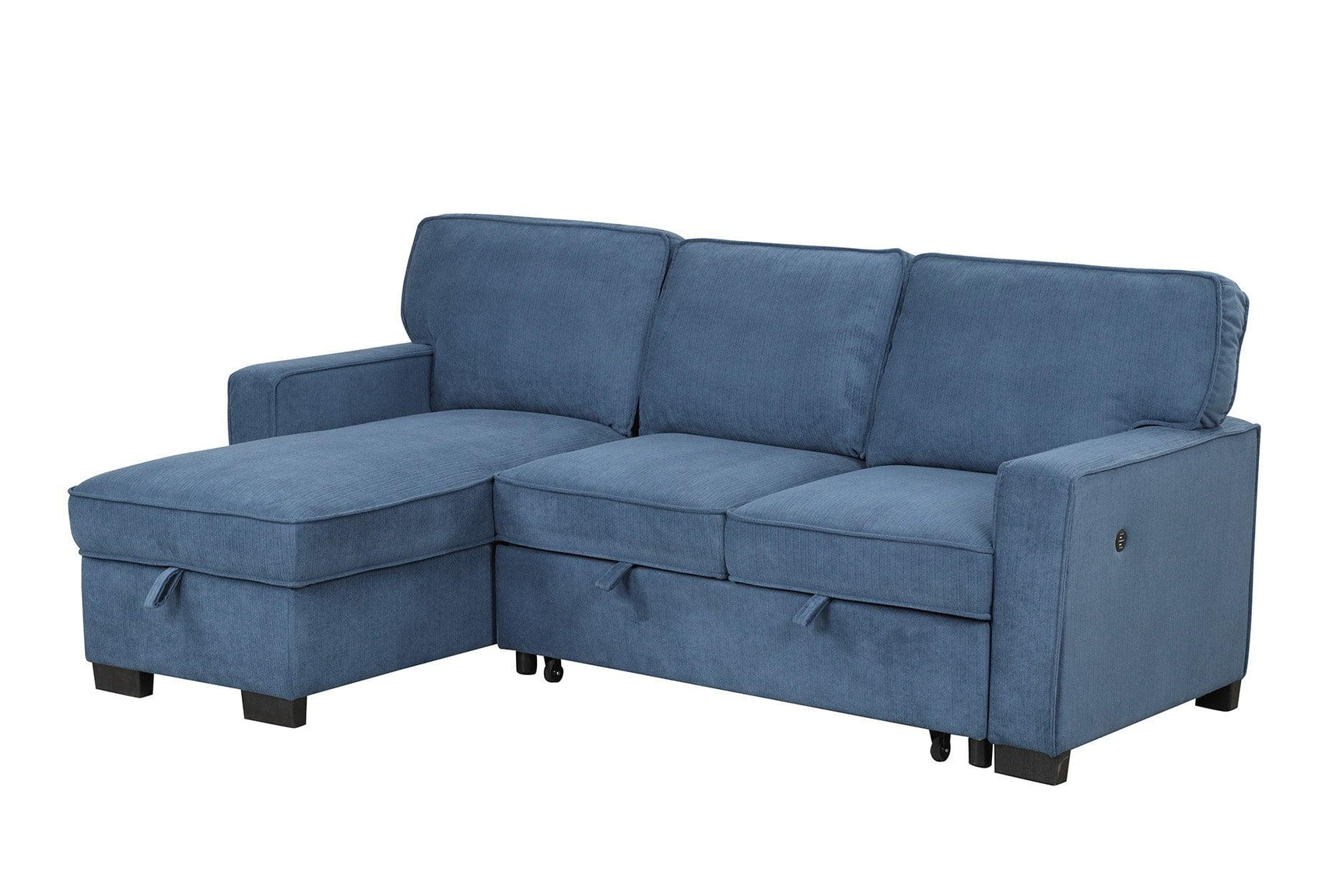 marcos grey sectional sofa with pull-out bed and storage chaise