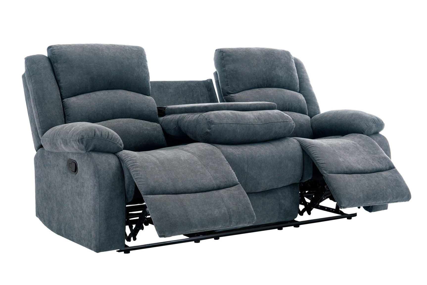 Dynamo2 charcoal reclining loveseat side angle