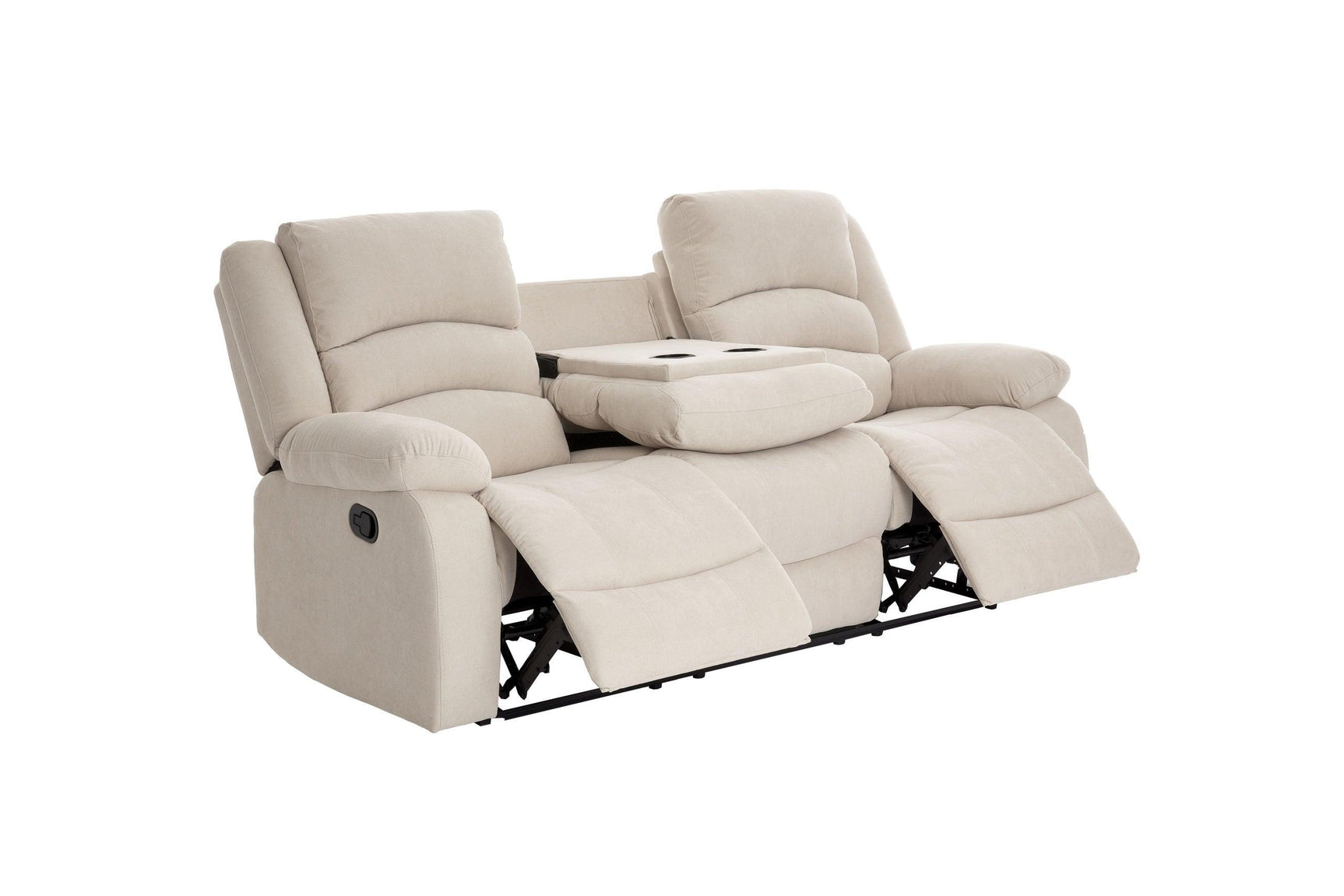 Dynamo2 Sand 3-Piece Reclining Set full view in living room setting