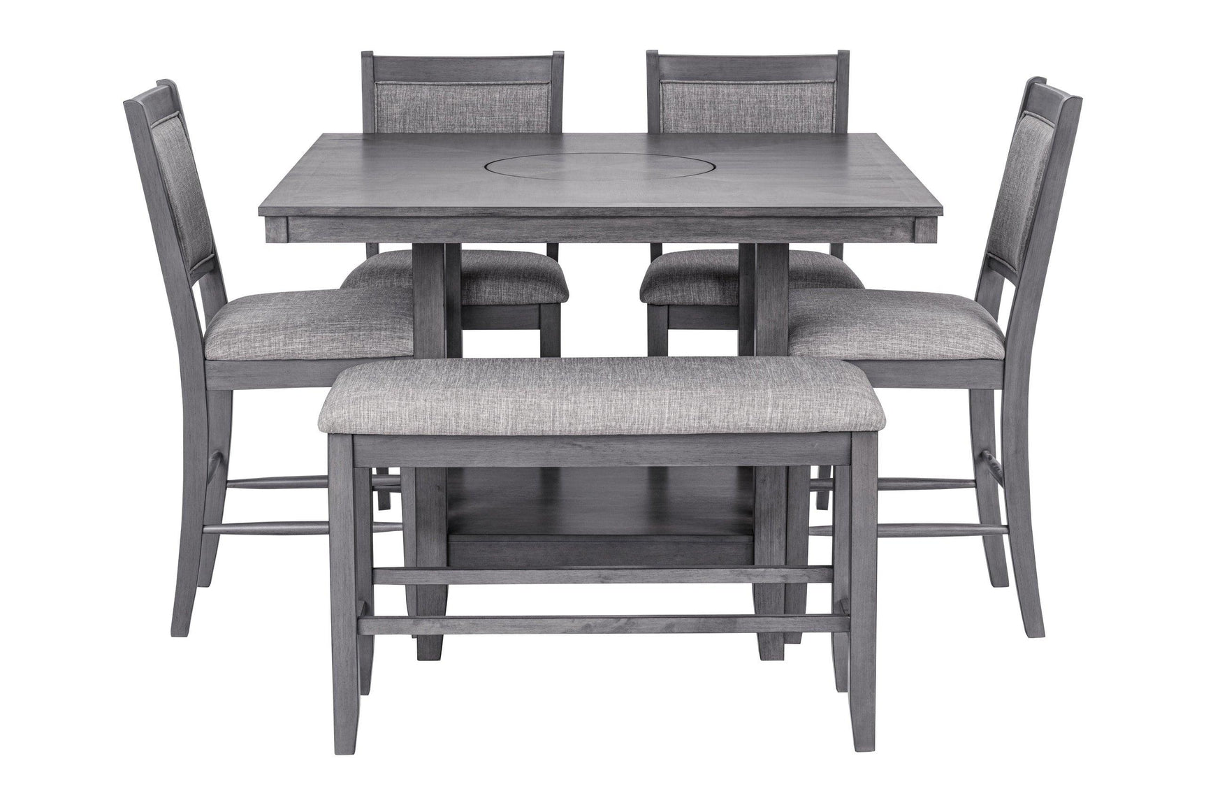 Side view of Dustin Gray Counter Height Dining Set