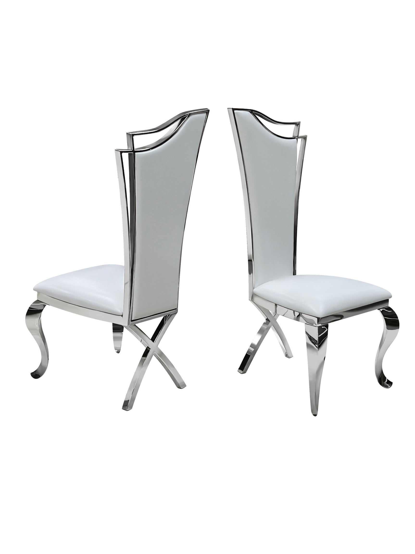 Alternate room angle with Deka Chrome White Dining Set