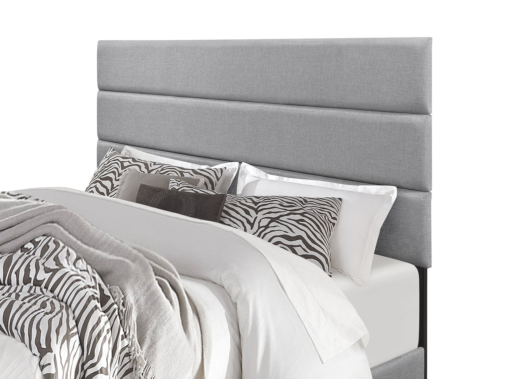 Jess Gray Full Platform Bed footboard detail
