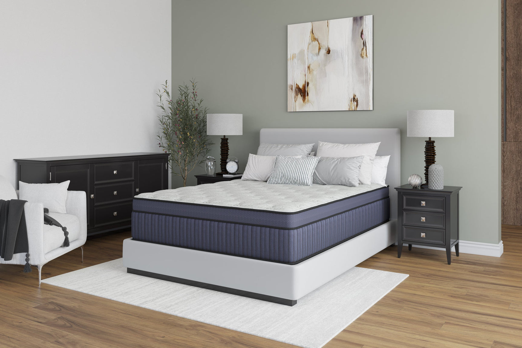 President 14 inch Plush Hybrid Queen Mattress side view