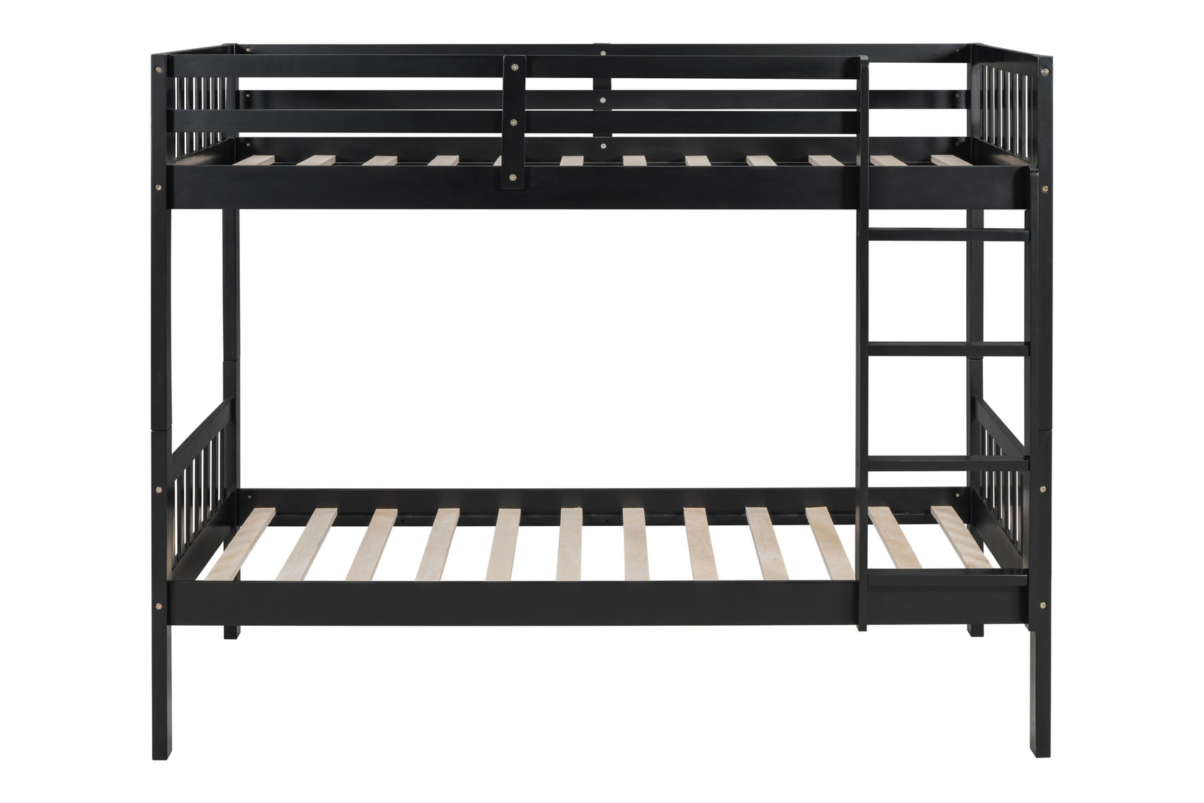 Black twin over twin bunk bed ladder and frame