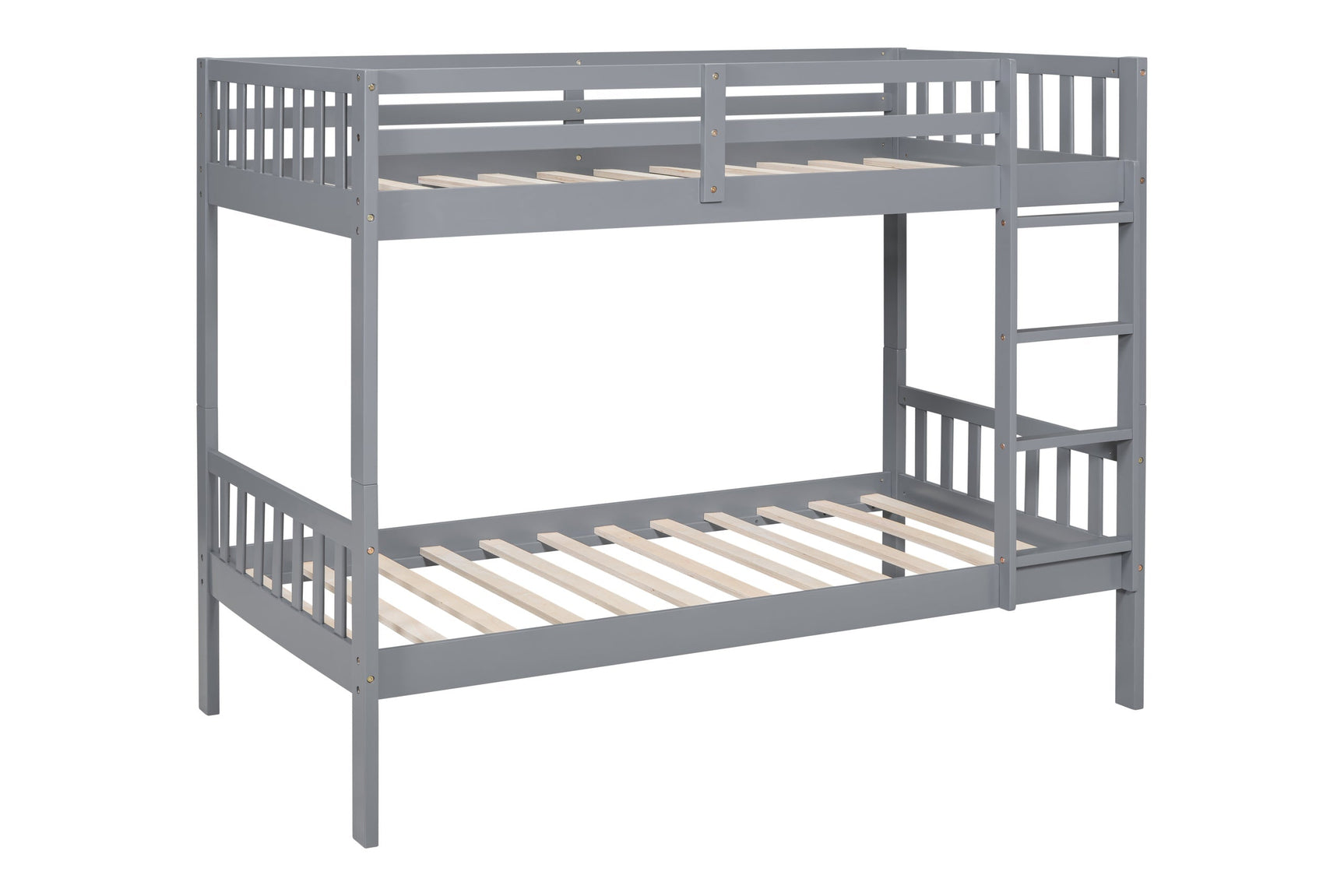 Gray Twin Over Twin Bunk Beds