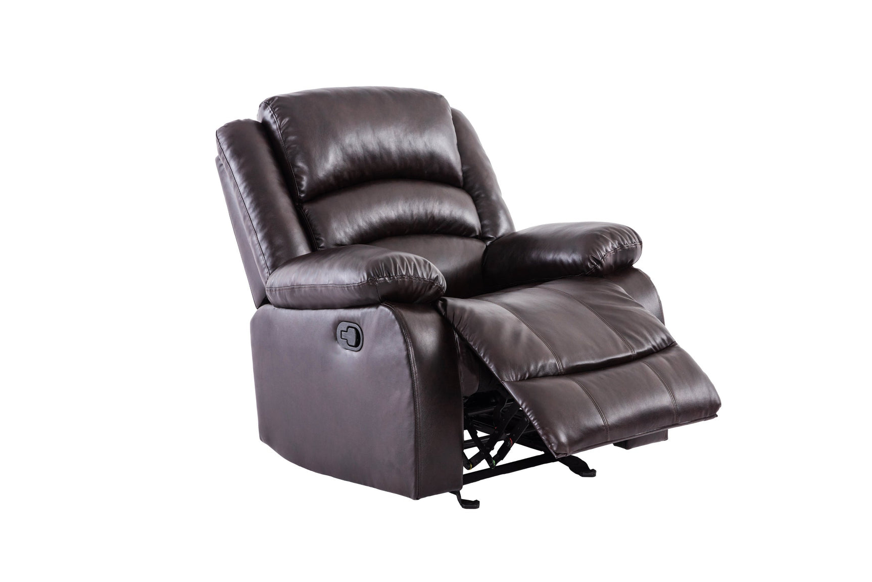 Dynamo2 espresso reclining furniture set assembled in living room