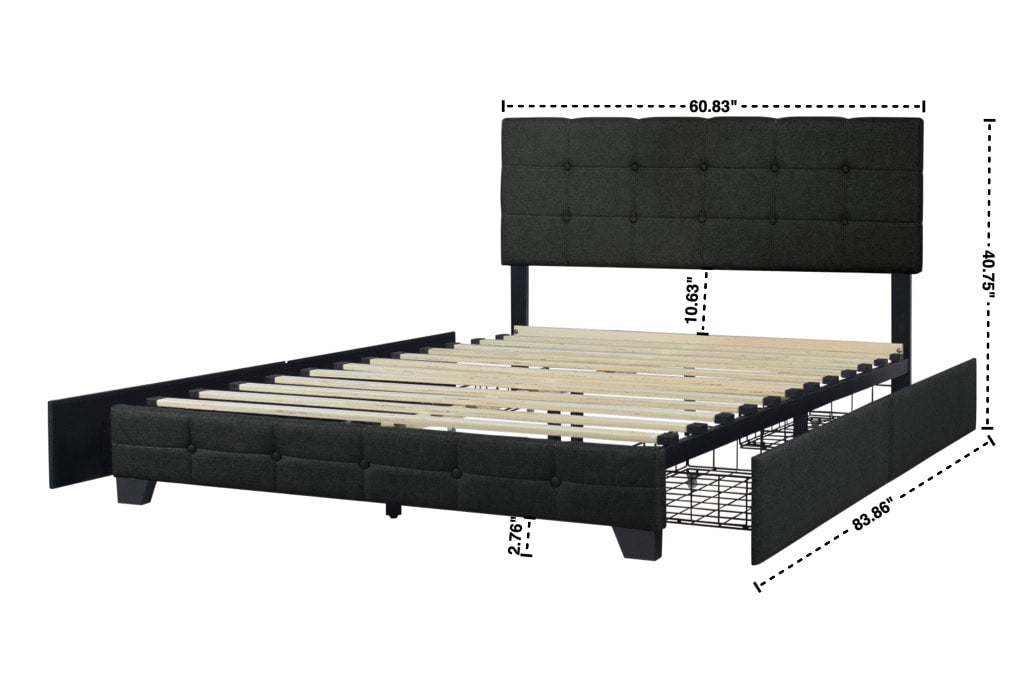 Hectic Black Platform Queen Bed