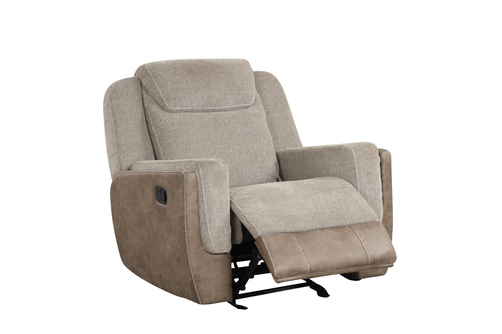 Lisa Brown reclining loveseat in living room