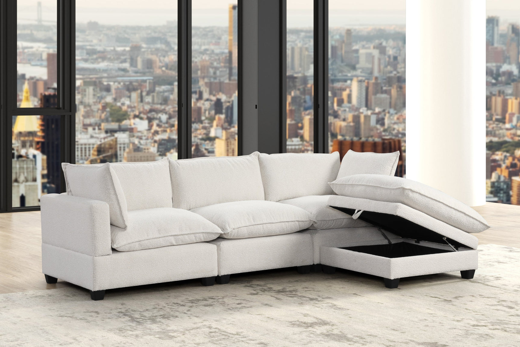 Cloud White Boucle Modular Sectional