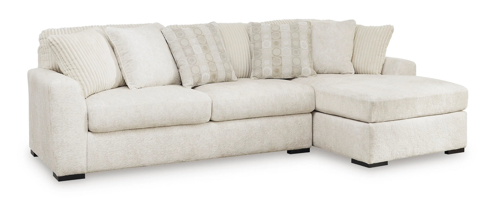 Ashley 619-04 Sectional sofa close-up detail of ivory upholstery