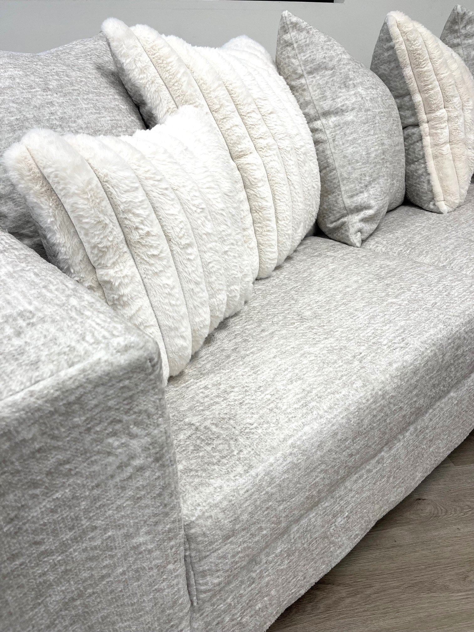 Kaf Cream Sectional sofa side angle